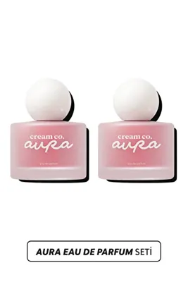 Cream Co. İkili Aura Parfüm Seti EDP 2x50 ML | Vanilyalı Pudralı Kalıcı Kokulu Kadın Parfümü | Yasemin Zambak