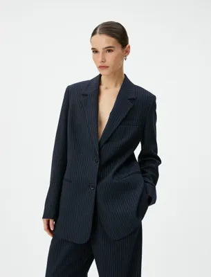 Koton Blazer Ceket Düğmeli Fleto Cepli