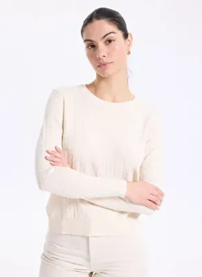 People By Fabrika Ekru Kadın Bisiklet Yaka Basic Kazak PBF5WL-KZK9527