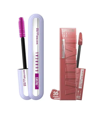 Xmlbayiciniz Tr New York Falsies Surreal Maskara + Super Stay Vinyl Ink Uzun Süre Kalıcı Likit Parlak Ruj 35 Cheeky Genel
