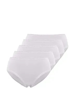 WestMark London 5’li Beyaz Pamuklu Midi Boy Kadın Ribana Slip EVA RIB MIDI