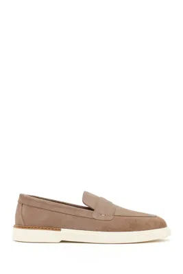 Derimod Erkek Siyah Baskılı Deri Casual Loafer