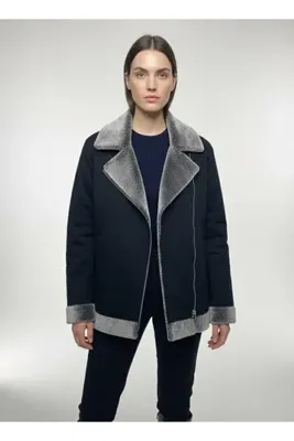 SUPER FASHION CLUB KADIN İÇİ POLARLI KAPİTONELİ YANLARI TOKALI DENIM MONT