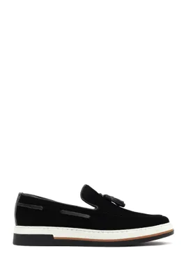 Derimod Erkek Siyah Süet Deri Casual Loafer
