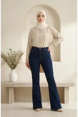 sefamerve İspanyol Paça Kot Pantolon 52526-02 Lacivert