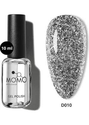 Momo Professional Disco Kalıcı Oje, D010, Siyah, Reflective Flash Gel Polish, 10 ml