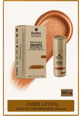 KUATRA Amber Crystal No:14 Highlighter Stick Doğal Bakır Işıltılı Aydınlatıcı Nemlendirici Antioksidan