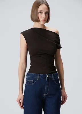 Beymen Collection Kahverengi Asimetrik Bluz