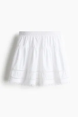 H&M İşlemeli Şeritli Etek
