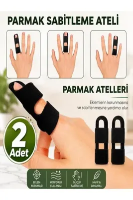 Ankaflex 2 adet Parmak Ateli Kırık/Artrit Ağrısı ve Ateli İşaret Parmak Desteği, Orta, İşaret ve Yüzük Parmağı Aparatı