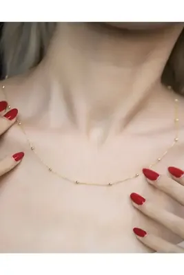 shakaconsept Kadın Toplu Zincir Model Altın Kaplama Kolye