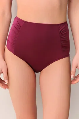 SUWEN Yüksek Bel Pileli Bikini Alt
