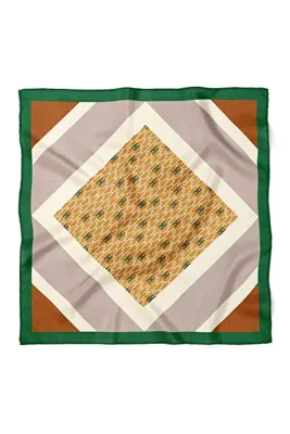 nehir eşarp Geometri Desen Fular Bandana 70x70 Cm