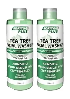 Softto Plus Çay Ağacı Yüz Temizleme Jeli 200ml X 2 Adet