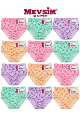 Mevsim İç Giyim 12’li Kadın Pastel Kom Slip Külot Anne Kalıp Yüksek %100 Pamuk