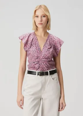 Isabel Marant Lonea Pembe Drapeli Bluz