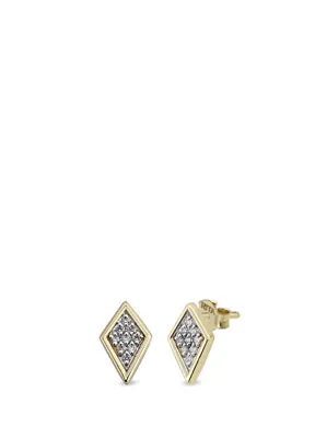 RITA Fine Jewelry Flow Studs Pırlanta Taşlı 14 Ayar Altın Kadın Küpe