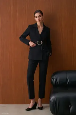 Sateen Klasik Pantolon - Siyah