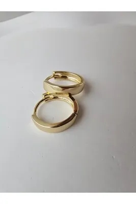 Zivazer Store Kadın çelik kararmaz 14k gold renginde minik halka küpe
