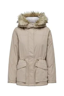 ONLY Lucia Kürklü Kapüşonlu Kadın Parka Mont 15293847