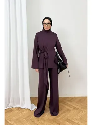 Melike Tatar Bağlamalı Modal Takım 3-4611 MÜRDÜM