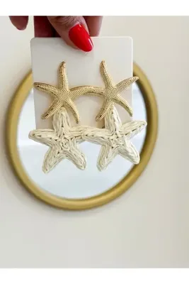 Luvia Accesories Starfish Raffia Küpe