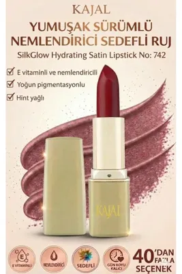 KAJAL Yumuşak Sürümlü Nemlendirici Sedefli Ruj – SilkGlow Hydrating Satin Lipstick No: 742