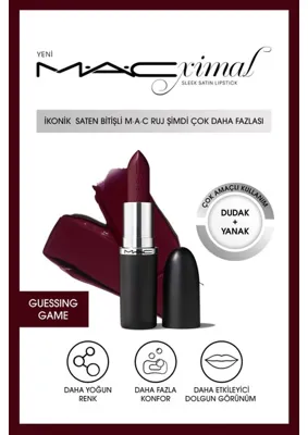 MAC ximal Sleek Satin Lipstick İkonik Saten Bitişli Ruj - Guessing Game 3.5g