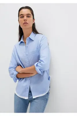 Mavi Gömlek Loose Fit / Bol Rahat Kesim 1211290-90160