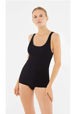 Dagi Kadın, Siyah, Battal Beden %95 Cotton % 5 Elastane 2 'li Atlet
