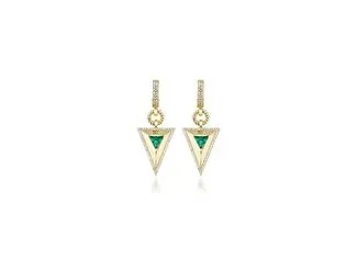 Ema Jewellery Altın Safir Taşlı Piramit Küpe