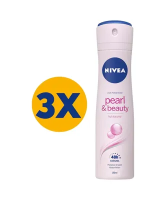 Nivea Pearl & Beauty Kadın Sprey Deodorant 150 Ml x 3 Adet
