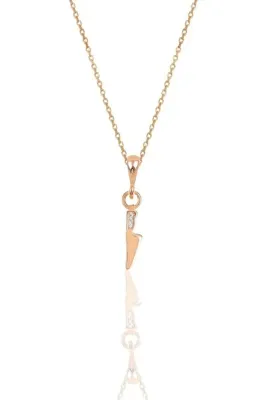 Söğütlü Silver Gümüş Rose Zirkon Taşlı Bıçak Modeli Kolye Sgtl11872rose