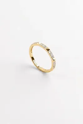 So Chic Minimal Tasarım 18 Ayar Sarı Altın Kaplama Gümüş Yüzük