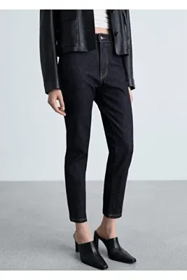 MANGO Woman Claudia Slim Crop Rinse Wash Jean