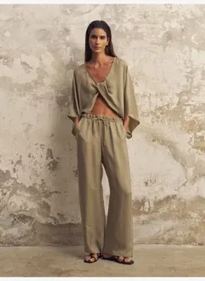 The Handloom Lucid Flow Tie Pantolon - Haki