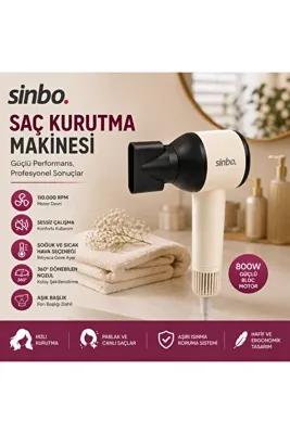 TTT Sinbo Saç Kurutma Makinesi - Pembe Renk - 3 Kademeli Hız ve Sıcaklık