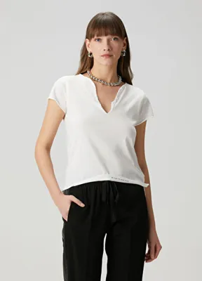 Zadig&Voltaire Henley Beyaz T-shirt