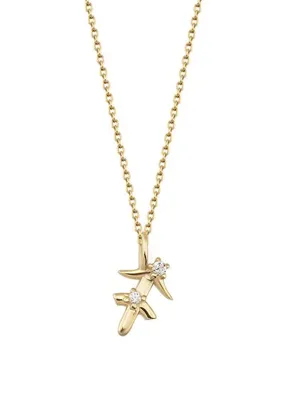 AJA Sagittarius Yay Burcu Taşlı 14 Ayar Altın Kadın Kolye