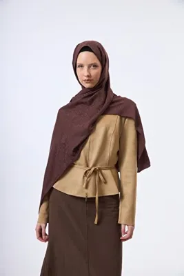 MİRSOY SCARF Velora Desen Kaymaz jakarlı Şal