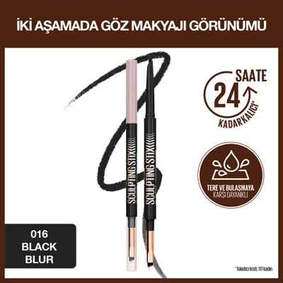 Maybelline New York Sculpting Stix Çift Uçlu Göz Kalemi 016 Black Blur