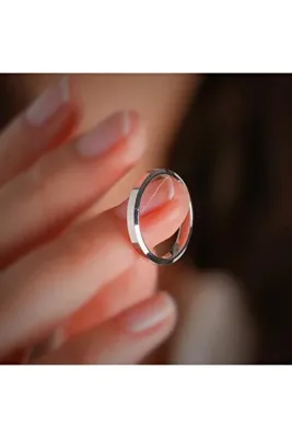 Erer Gümüş Gümüş 3,5 mm genişlik düz klasik alyans yüzük