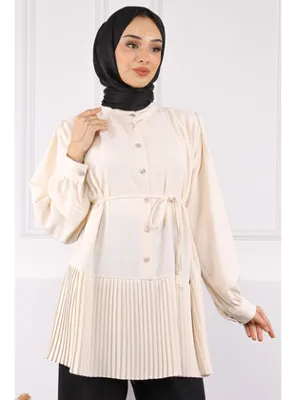 İmaj Butik Taş Eteği Piliseli Bel Kuşaklı Tunik