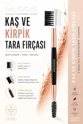Muggio Kifi 008 Premium Kaş ve Kirpik Tarama Fırçası 3 Başlıklı