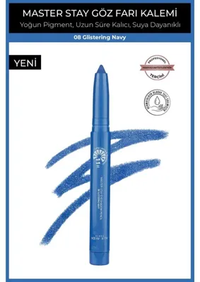 Alix Avien Master Stay 08 Glistering Navy Yoğun Pigmentli Kremsi Göz Kalem Farı 1 Parça Suya Dayanıklı 11 Saat Kalıcı