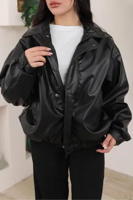 BASEL.CO Oversize Vintage Bomber Deri Ceket