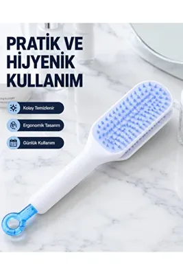 Mestore Otomatik Temizlemeli Saç Fırçası – Ergonomik Tasarım, Masaj Etkili, Elektriklenmeyi Önleyici