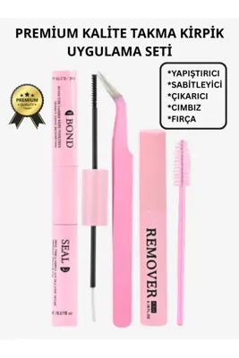 Güzellik Deposu Profesyonel Kirpik Uygulama ve Bakım Seti - Bond Yapıştırıcı, Seal Sabitleyici, Lash Remover Çıkarıcı, Ergonomik Cımbız ve Fırça (4'ü 1 Araç Kit)