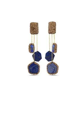 Selin Ecer Lapis Crystal Sahra Earrings