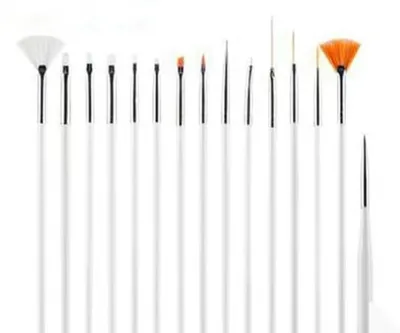 Nail Tırnak Süsleme Fırça Seti 15 Li Set Profesyonel Boyama Fırçası Siyah